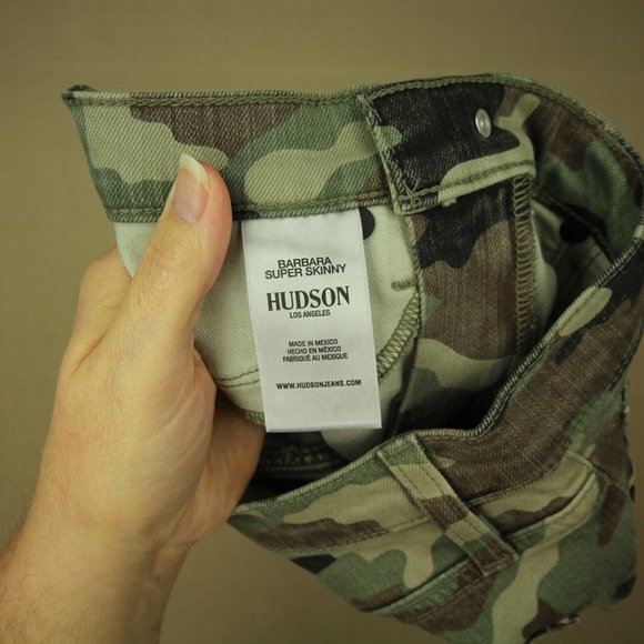 Hudson Barbara High Waist Super Skinny Ankle Jeans Women's Sz 24 Camouflage NWT - Picture 9 of 12